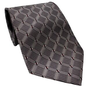 Bordeaux Designed in France Mens Neck Tie Geometric Metallic Gray Classic Career